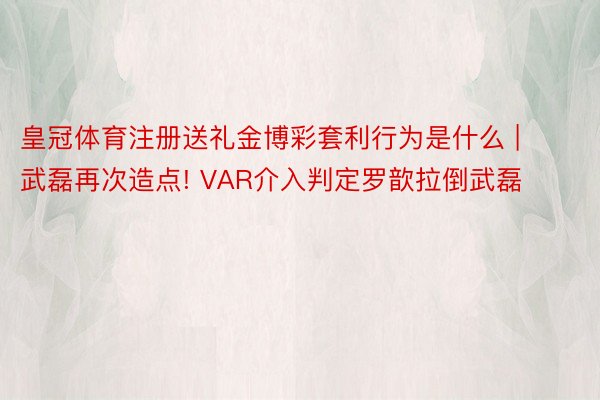 皇冠体育注册送礼金博彩套利行为是什么 | 武磊再次造点! VAR介入判定罗歆拉倒武磊