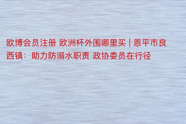 欧博会员注册 欧洲杯外围哪里买 | 恩平市良西镇：助力防溺水职责 政协委员在行径