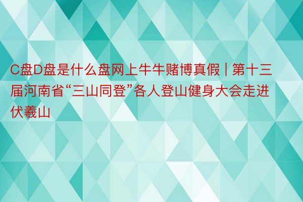 C盘D盘是什么盘网上牛牛赌博真假 | 第十三届河南省“三山同登”各人登山健身大会走进伏羲山